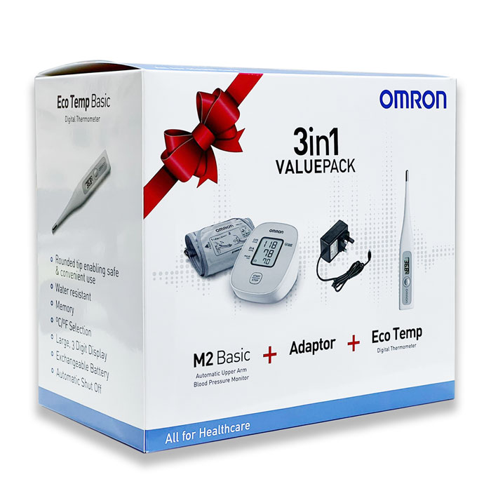 Omron M2 Basic Offer Pack, Omron M2 BP monitor, Adapter and Digital ...