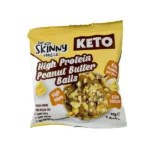 The Skinny Food Co High Protein, low sugar, GMO Free, High Fibre KETO Balls (8.8g Protein Per Serving) 10 x 40 gm, Peanut Butter