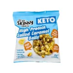 The Skinny Food Co High Protein, low sugar, GMO Free, High Fibre KETO Balls (8.8g Protein Per Serving) 10 x 40 gm, Salted carmel